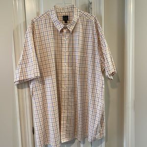 Jos. A. Banks Men’s short-sleeve button-down shirt, 100% cotton, size 4X, EUC